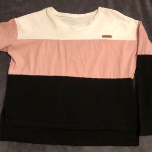 Striped Cropped 3 quarter sleeves t-shirt